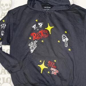 Rats Get Fat “Rock Stars Never Die” Hoodie — Black (XL)